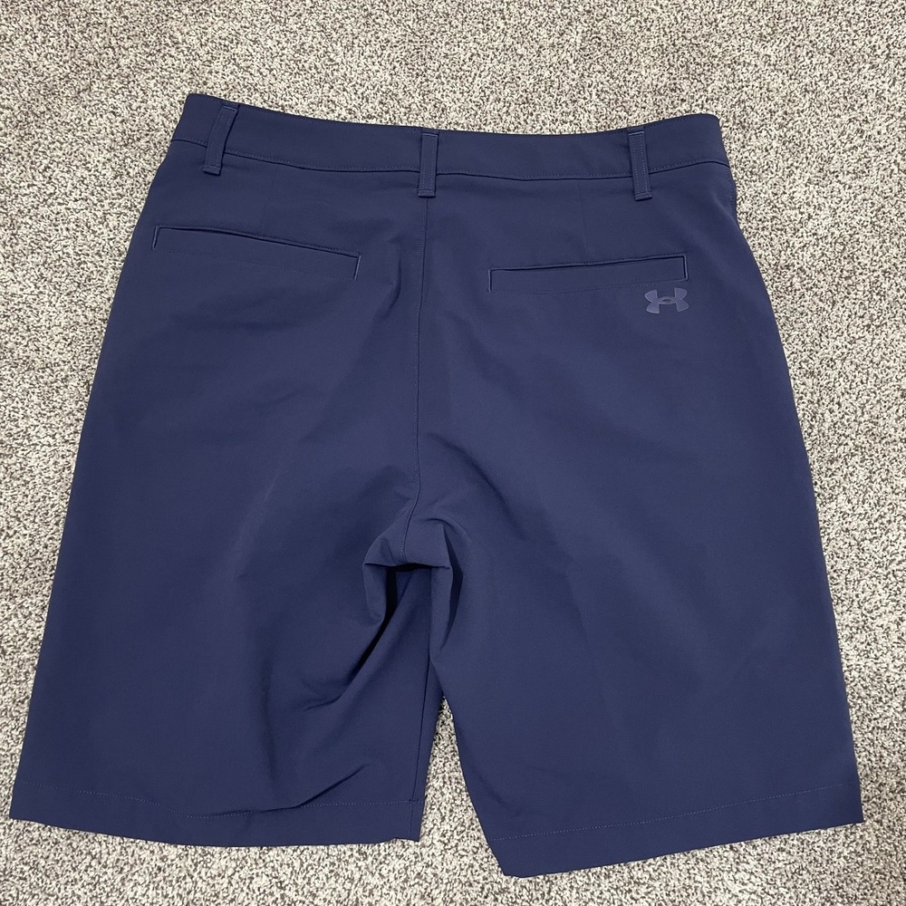 Under Armour Shorts Mens 34 Match Play Golf Elastic Waist Navy Blue Performance - Picture 4 of 7